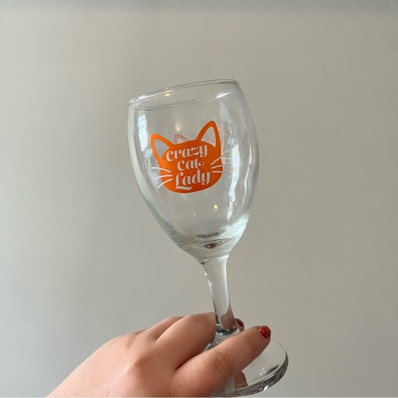 Vintage Crazy Cat Lady Wine Glass high quality glass - Picture 3 of 5